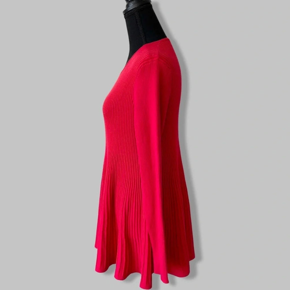 Two Twenty Five Red Ribbed Sweater  Dress - Picture 2 of 13